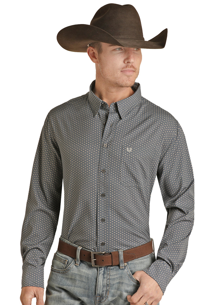 Men's Panhandle Geo Print Button Down Shirt