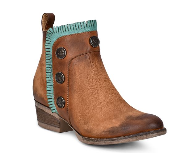 Women's Circle G Distressed Brown with Turquoise Fringe