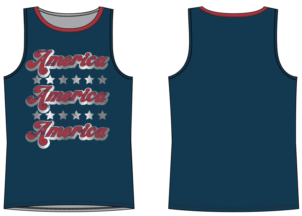 Girl's Rock and Roll America Graphic Tank