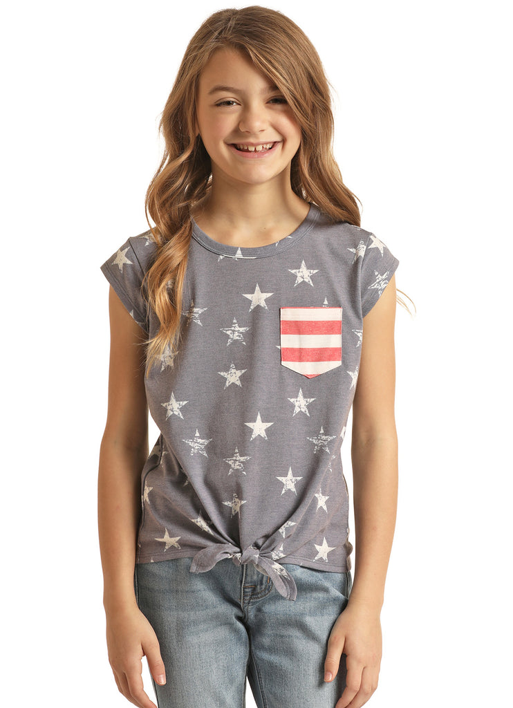 Girl's Rock and Roll Stars & Stripes Tank Top