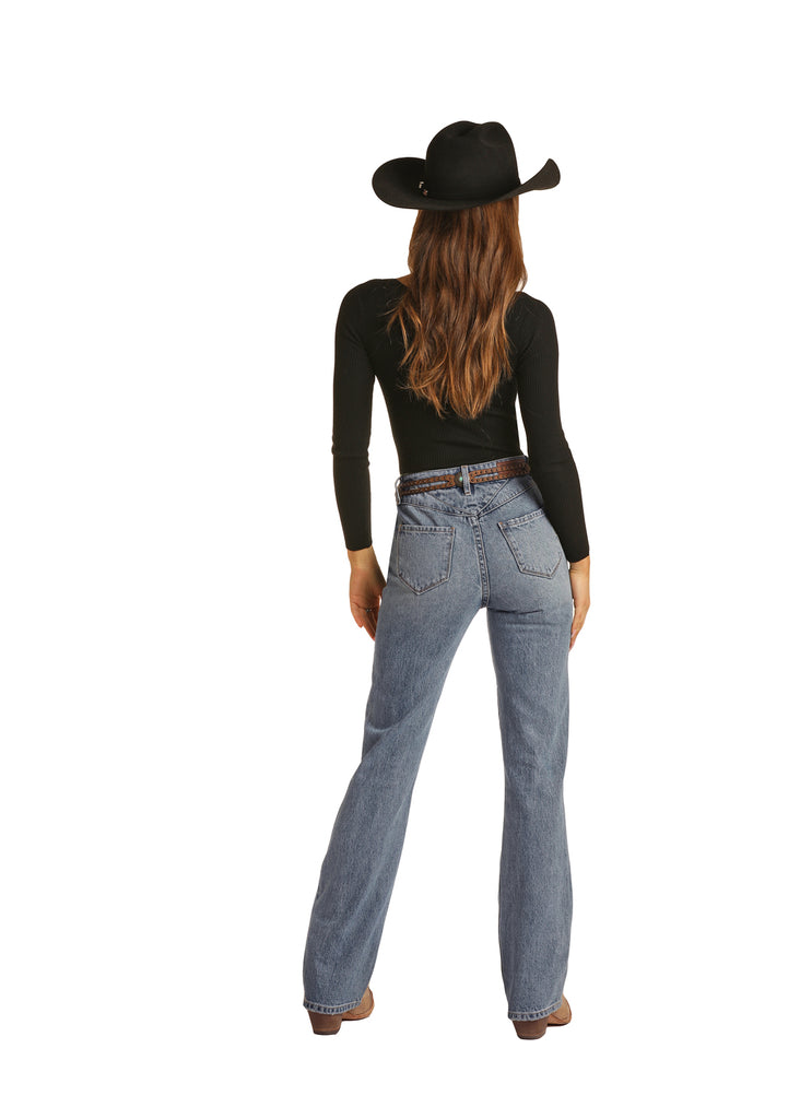 Women's Rock & Roll Yoke Detail Bootcut Jean