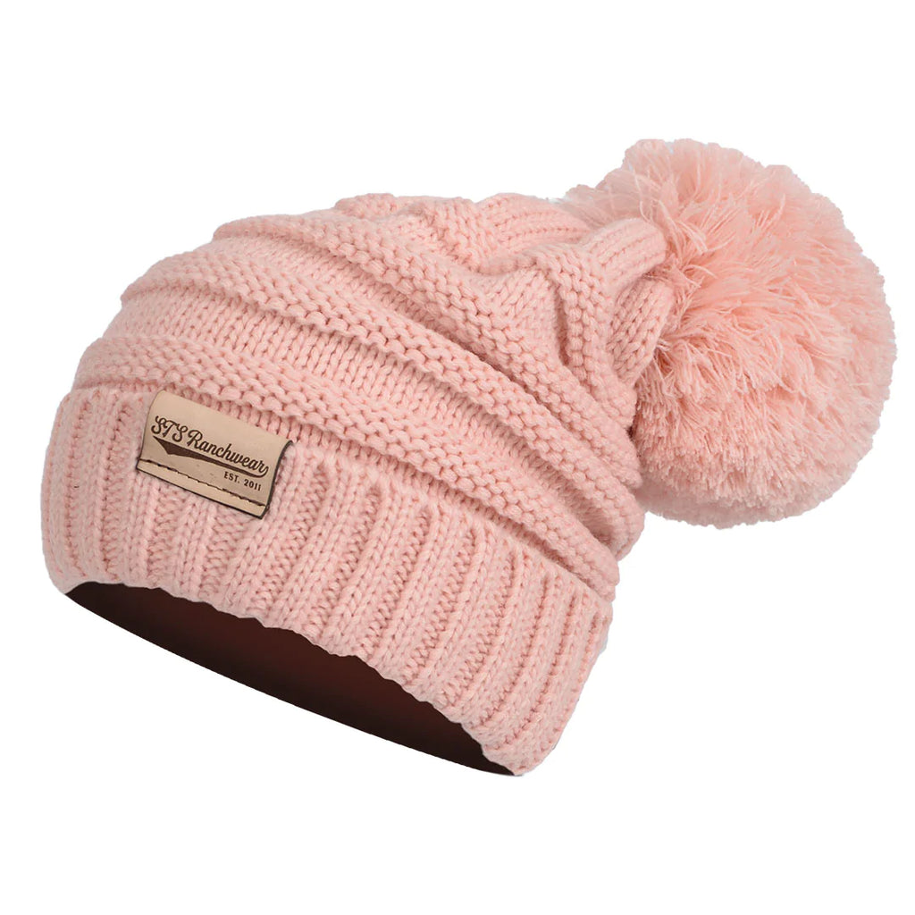 STS Chunk Cable Knit Pom Rose Hat