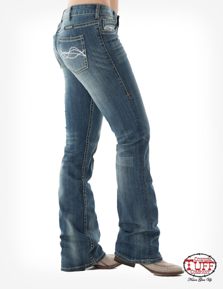 Women's Cowgirl Tuff Don't Fence Me In Bootcut Jeans