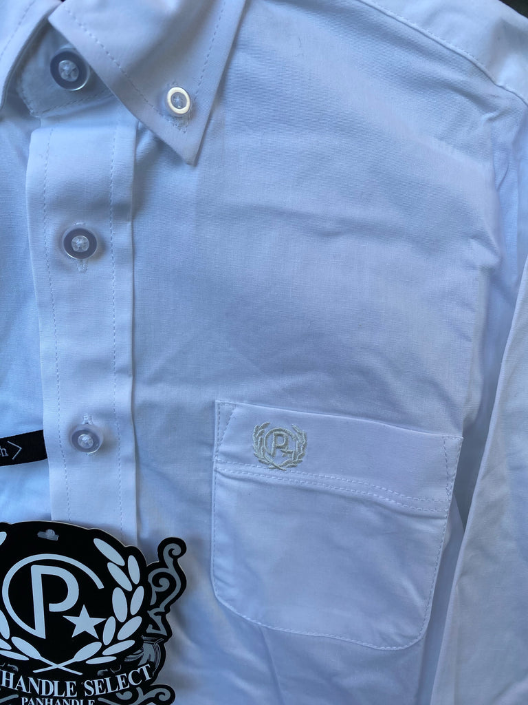 Boy's Panhandle Slim Solid White Button Down Shirt