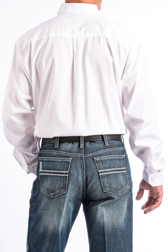 Men's Cinch Solid White Button Shirt