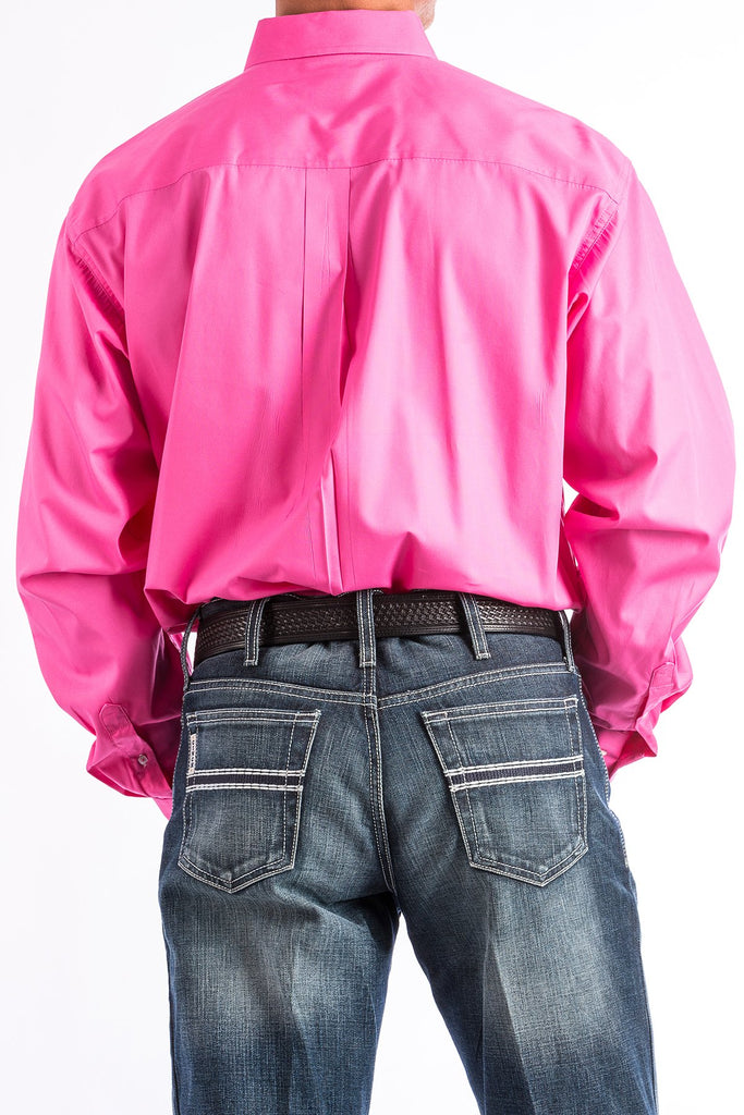 Men's Cinch Solid Pink Button Down Shirt